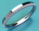 1Ct Round Cut Diamond Stylish Eternity Women Wedding Band 14K White Gold Finish