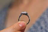 Double Halo Split Shank Engagement Ring 2ct Round Cut Diamond 14k WhiteGold Over