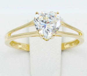 Split Shank Engagement Ring 0.5ct Heart Cut VVS1D Diamond 14k Yellow Gold Finish