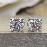 1ct Cushion Cut Simulated Diamond Solitaire Stud Earrings 14k White Gold Plated