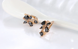 3ct Trillion Cut Black Diamond Elegant Party Drop Earrings 14k Rose Gold Finish