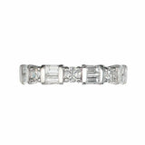 3.4ct Round Cut Diamond Full Eternity Petite Wedding Band 14k White Gold Finish