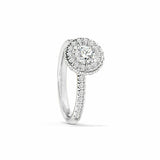 2ct Engagement Ring Round Cut Diamond Accent Dual Halo 14k White Gold Finish