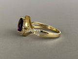 2ct Pear Cut Purple Amethyst Halo Infinity Engagement Ring 14k YellowGold Finish