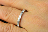 2Ct Round Baguette Diamond Half Eternity Trendy Wedding Band 14K White Gold Over