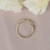 1ct Baguette Cut Diamond Engagement Ring Petite Minimalist 14k YellowGold Finish