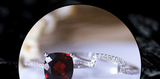 1.6ct Cushion Cut Red Garnet Engagement Ring 14k White Gold Finish Bridal Set