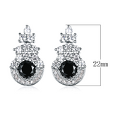 2ct Round Cut Black Diamond Halo Cluster Stud Earrings 14k White Gold Finish