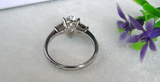 1.4ct Pear Cut Diamond Engagement Ring 14k White Gold Finish Trilogy Solitaire