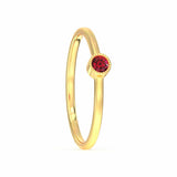 0.1Ct Round Pink Ruby Solitaire Minimalist Engagement Ring 14K Yellow Gold Over