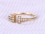 0.3ct Round Cut Diamond Engagement Ring 14k Rose Gold Finish Stackable Wedding