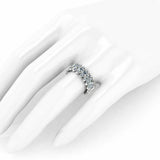 5ct Marquise Cut Diamond Wedding Ring Band Stackable Eternity 14k WhiteGold Over