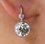 2ct Round Cut Diamond Unique Vintage Filigree Drop Earring 14k White Gold Finish