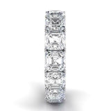 6Ct Asscher Cut Diamond Iced Full Eternity Wedding Band 14K White Gold Finish