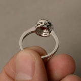 1.2ct Round Cut Red Garnet Engagement Ring 14k White Gold Finish Halo Promise