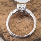 1ct Heart Cut Simulated Diamond Solitaire Accents Ring 14k White Gold Plated