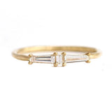 0.25ct Baguette Diamond Engagement Ring 14k Yellow Gold Finish Minimalist Dainty