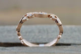 1ct Round Cut Diamond Wedding Band 14k RoseGold Over Dainty Milgrain Anniversary