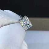 2ct Emerald Cut VVS1D Diamond Solitaire Women Stud Earrings 14k WhiteGold Finish