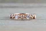 0.4ct Round Cut Diamond Wedding Band 14k Rose Gold Finish Bezel Set Minimalist