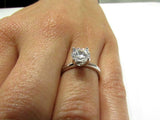 1ct Round Diamond Engagement Ring Classic Solitaire Women 14k White Gold Finish