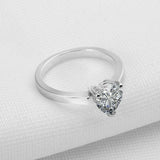 1ct Heart Cut VVS1D Diamond Engagement Ring Solitaire Women 18k White Gold Over