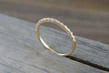 1ct Baguette Cut Diamond Wedding Band Minimalist Eternity 14k Yellow Gold Finish