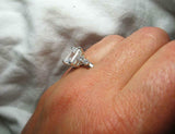 Five Stone Solitaire Engagement Ring 3ct Emerald Cut Diamond 14k White Gold Over