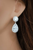 2.4ct Pear Cut VVS1 Diamond Halo Tear Rain Drop Earrings 14k White Gold Finish