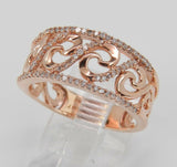 2ct Round Cut VVS1 Diamond Wave Design Engagement Ring 14k Rose Gold Finish