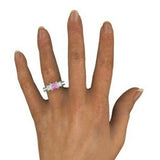 5Ct Princess Cut Pink Sapphire Diamond Accent Solitaire Ring 14K White Gold Over