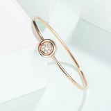 Dainty Minimalist Engagement Ring 0.2ct Round Cut Diamond 14k Rose Gold Finish