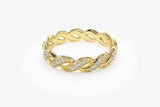 2ct Wedding Ring Band Round Cut Diamond Wave Spiral Twist 14k Yellow Gold Finish