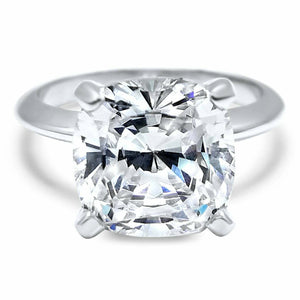 2ct Cushion Cut Diamond Engagement Ring Solitaire Women 14k White Gold Finish