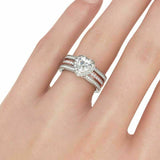 3Ct Heart Cut Diamond Removable Band Inside Ring Engagement 14K Dual Gold Finish