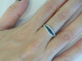 2ct Round Blue Sapphire Engagement Ring Split Band Statement 14k White Gold Over