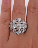 5Ct Round Cut VVS1D Diamond Milgrain Vintage Engagement Ring 14K White Gold Over