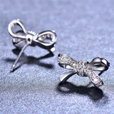 1.5ct Round Cut Diamond Knot Unique Design Stud Earrings 14k White Gold Finish