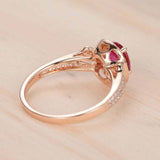 2.3ct Oval Cut Pink Ruby Engagement Ring Halo Split Shank 14k Rose Gold Finish