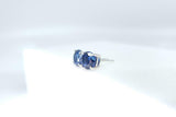 1.4ct Stud Earrings Round Cut Blue Sapphire Solitaire Women 14k WhiteGold Finish