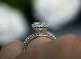 1ct Princess Cut Diamond Halo Solitaire Engagement Ring 18k White Gold Finish