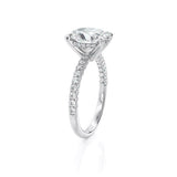 2.6ct Oval Cut Diamond Accent with Solitaire Engagement Ring 14k White Gold Over