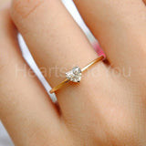 0.5ct Heart Simulated Diamond Solitaire Engagement Ring 14K Yellow Gold Plated