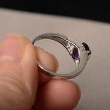 1ct Oval Cut Purple Amethyst Trilogy Wedding Engagement Ring 18k White Gold Over