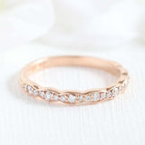 1.2ct Round Cut Diamond Wedding Band Stackable Half Eternity 14k RoseGold Finish