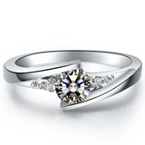 0.6ct Round Cut Diamond Engagement Ring 14k White Gold Over Classic Design Women