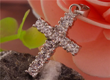 2ct Round Cut Diamond Jesus Christ Cross Pendant 14k White Gold Finish NO CHAIN