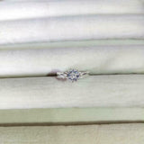 1ct Engagement Ring Round Cut Diamond Cluster Solitaire 14k White Gold Finish