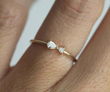 1ct Pear Trillion Cut Diamond Engagement Ring 14k YellowGold Over Two Stone Fish