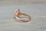 2ct Round Cut Peach Morganite Engagement Ring 14k RoseGold Finish Diamond Floral